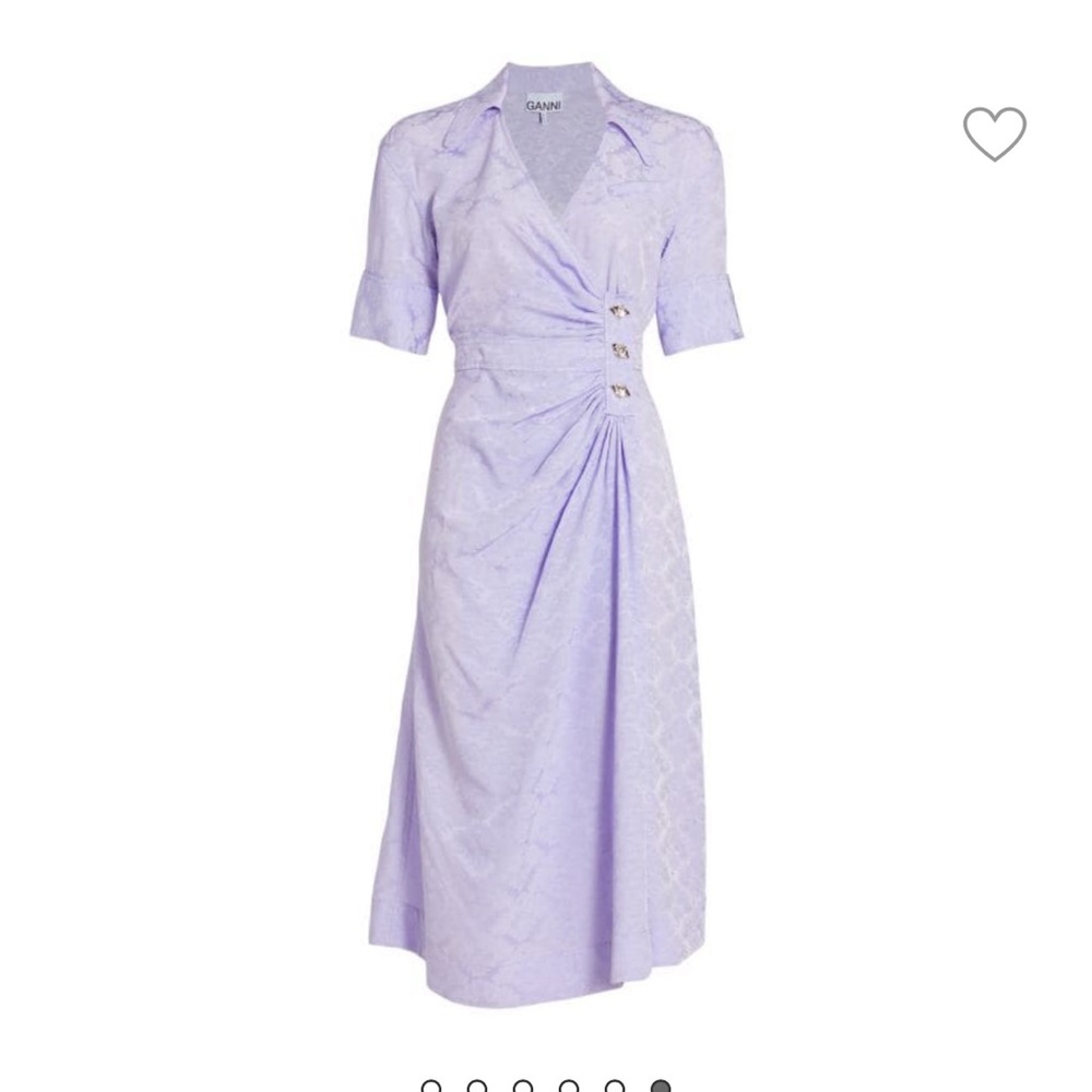 GANNI Floral Jacquard Wrap Dress